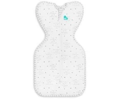 Love To Dream Otulacz Swaddle UP - dydis XS - balta, kosmos i napisy ETAP1 - 0.2 TOG Original