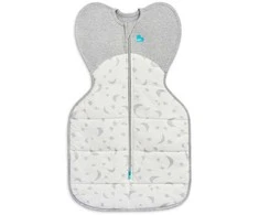 Love To Dream Otulacz Swaddle UP - dydis XS - balta, księżyc - ETAP 1 Extra Warm