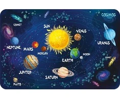 Marko Dywan vaikams ultra miękki 100x150 - Kosmos - wersja angielska | kosmiczna kolekcja