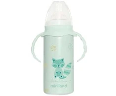 Miniland Dolce Buteliukas termiczna ze stali nierdzewnej ze smoczkiem Dolce 240 ml - miętowa
