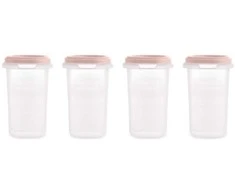 Miniland Dolce Pojemniki na żywność hermetycznie zamykane Dolce 4x330 ml - cukierkowe