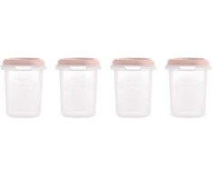 Miniland Dolce Pojemniki na żywność hermetycznie zamykane Dolce 4x250 ml - cukierkowe