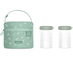 Miniland Eco Friendly Pojemniki szklane ECO-friendly 2x250 ml su torbą izotermiczną - Żabka