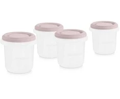 Miniland Terra Pojemniki na żywność hermetycznie zamykane Terra 4x200 ml - pudrowy róż