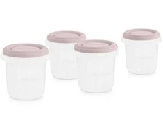 Miniland Terra Pojemniki na żywność hermetycznie zamykane Terra 4x200 ml - pudrowy róż