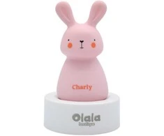 Olala Boutique Olala LED naktinė lempa - Kiškis Charly, rožinė