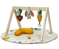 Tiny Love Gimnastyka/mata edukacyjna su drewnianym stojakiem - Garden of Adventures