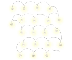 Retlux RETLUX - RXL 272 Kalėdinė dekoracija 20LED, sidabriniai rutuliai, ilgis 3m + įvadas 0,3m, 2x AA, spalva šalta balta