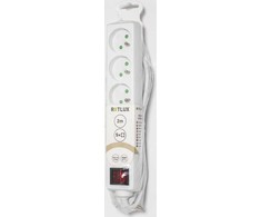 Prailginimo laidas su jungikliu 5lizdai 2m,baltas RPC29,Retlux
