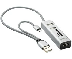 HUB USB Yenkee YHC 103SR USB C OTG HUB + skaitytuvas YENKEE