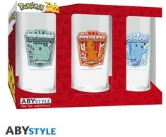 Abysse Pokemon Glass Set - 3 x 14cm Height, 6cm Diameter