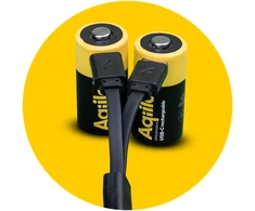 Aqiila - Įkraunama USB-C baterija - CR123A dydis - 750 mAh - 2 vnt. pakuotėje