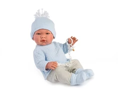 Asi Lėlė kūdikėlis Pablo melsvais rūbeliais, 43cm