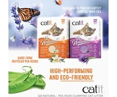 Catit - Natūralus! Žirnių lukštų granulių gumulinis kačių kraikas - Vanilės kvapo - 2 x 2,8kg (iš viso 5,6kg)
