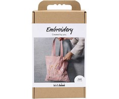 Creativ Craft Kit Embroidery - Tote bag - soft rose (977861)
