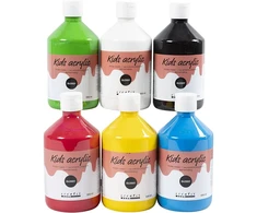 „Creative Toys A-Color“ – blizgūs akriliniai dažai – 6 x 500 ml (32032)