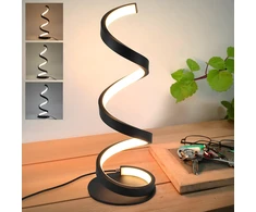 Led spiralinė naktinė stalo lempa dekoratyviniam miegamojo apšvietimui