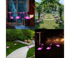 Saulės energija maitinamas sodo šviestuvas, dekoratyvinis flamingas, LED dekoracija, 53 cm