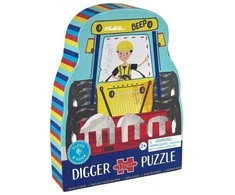 FLOSS &amp; ROCK - Digger 12pc Shaped Jigsaw with Shaped Box - (44P6422)