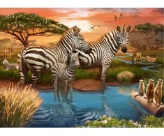 Dėlionė Ravensburger - Puzzle Zebras In Sunset 500p (12000365)