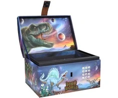 Dino World – Lobių skrynia su kodu, garsu ir šviesa – (0413441)