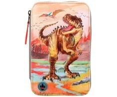 Dino World trigubas pieštukų dėklas LED Khaki Brown (412381)