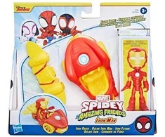 „Disney Spidey“ ir jo nuostabūs draugai – transporto priemonė ir „Priedo“ rinkinys – geležinis žmogus
