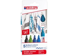 edding – 4500 Textile Marker Set 5 vnt Cool Colors – (706826)