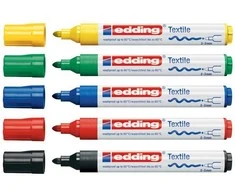 edding - 4500 Tekstilės žymeklių rinkinys 5 vnt., Pagrindinės spalvos - (706716)