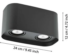Lamp EGLO - lubinis šviestuvas Caminales-Z juodas 12,5x24 - RGB + TW - Zigbee, Bluetooth