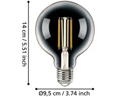 EGLO - E27 G95, skaidrus - TW - Zigbee, Bluetooth