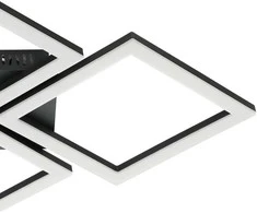 Lubinis šviestuvas EGLO - Paranday-Z lubų lempa su kvadratiniais juodais 47x43 - TW - Zigbee, Bluetooth