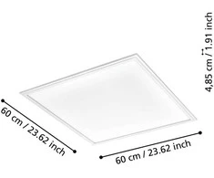 EGLO - Salobrena-Z balta panelė 59,5x59,5 - TW - Zigbee, Bluetooth