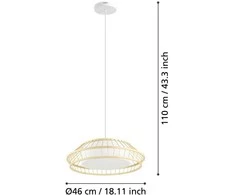 Pakabinamas šviestuvas Lamp EGLO – Yuku-Z pakabinamas bambuko šviestuvas Ø46 – RGB + TW – Zigbee, Bluetooth