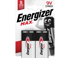 Energizer - MAX 9V/6LR61 baterijos (2 vnt. pakuotė)