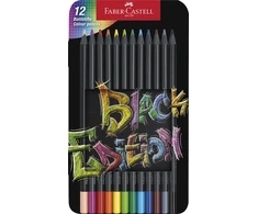 Faber-Castell - Spalvoti pieštukai Juodas Edition skarda (12 vnt) (116413)