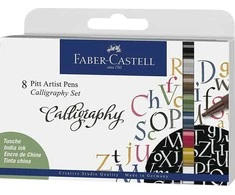 Faber-Castell – Pitt Artist Pen Calligraphy India rašalinis rašiklis, 8 vnt. (167508)