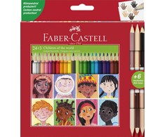 Faber-Castell - Trikampiai pieštukai 24 vnt + 3 skintonai (511515)
