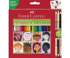 Faber-Castell - Trikampiai pieštukai 24 vnt + 3 skintonai (511515)
