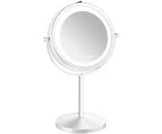 Gillian Jones – Stalinis veidrodis su LED šviesa ir 10x padidinimu – Baltas – 17,5 cm skersmens, 32 cm aukščio
