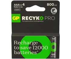 GP Battery GP - ReCyko Professional NiMH AAA įkraunamos baterijos, 85AAAHCB-2WB4, 4 vnt. pakuotėje