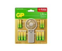 GP Battery GP - Ultra Alkaline 12xAA + 12xAA baterijų + rankinis vėduoklis