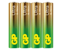 GP Battery GP - Ultra Alkaline AAA baterijos, 24AU/LR03, 1,5 V, 4 vnt. pakuotėje