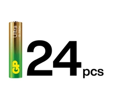 GP Battery GP - Ultra Alkaline baterijos, AAA dydžio, 24AU/LR03, 1,5 V, 24 vnt. pakuotė