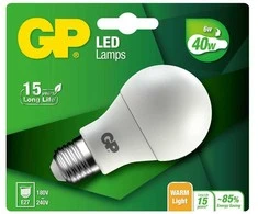 GP – klasikinė LED lempa, E27, 6W (40W), 470lm