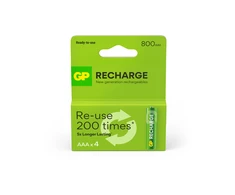 GP baterija GP - Įkraunamos baterijos, AAA dydis, 800 mAh, 4 vnt. pakuotė