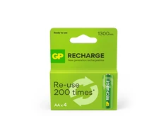 GP Battery GP - Įkraunamos baterijos, AA dydis, 1300 mAh, 4 vnt. pakuotė