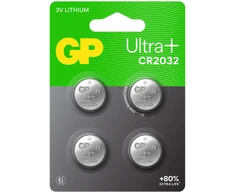 Gpgp Batteries GP - „Ultra Plus“ ličio elemento baterijos CR2032, 3 V - 4 vnt. pakuotėje
