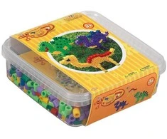Hama Beads Hama - Maxi karoliukai - 600 karoliukų ir 1 perforuota lenta dėžutėje - Dinozauras (8742)