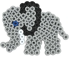 Hama Beads Hama - Maxi karoliukai - 600 karoliukų ir 1 perforuota lenta dėžutėje (8751)